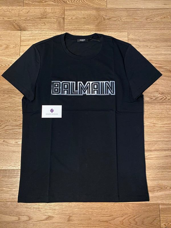Balmain Metallic Logo T-shirt Black