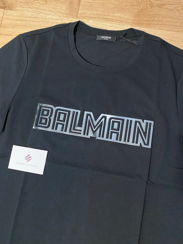 Balmain Metallic Logo T-shirt Black